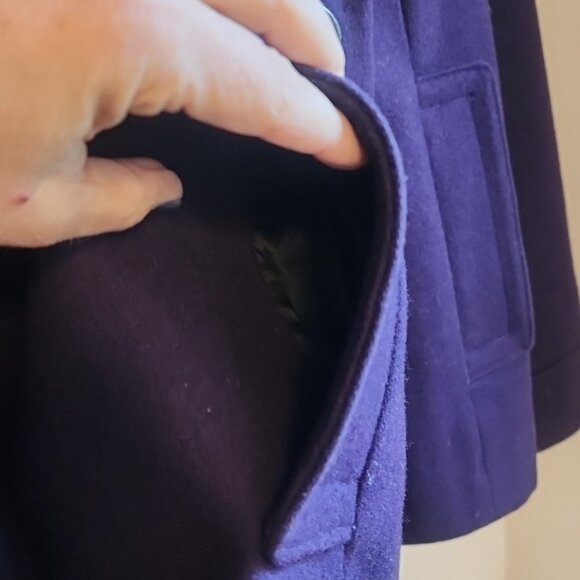 Banana Republic Deep Purple Wool Pea Coat – Size Small - Picture 6 of 6